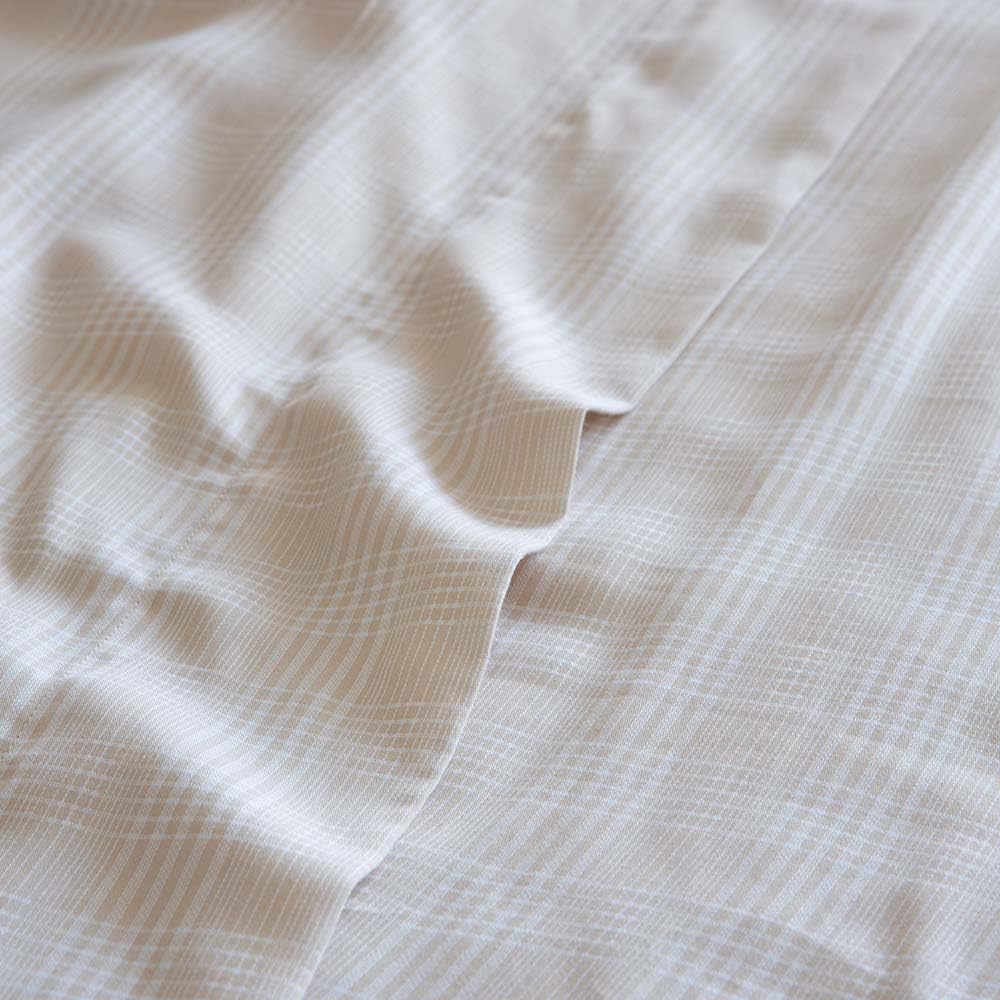 COTTON ARTean Juego sabanas Cama 200 ALGODÓN SATÉN 200 Hilos NERVION Beige | Incluye 4 piezas: encimera, bajera ajustable, 2 fundas de almohada. Certificado OEKO-TEX