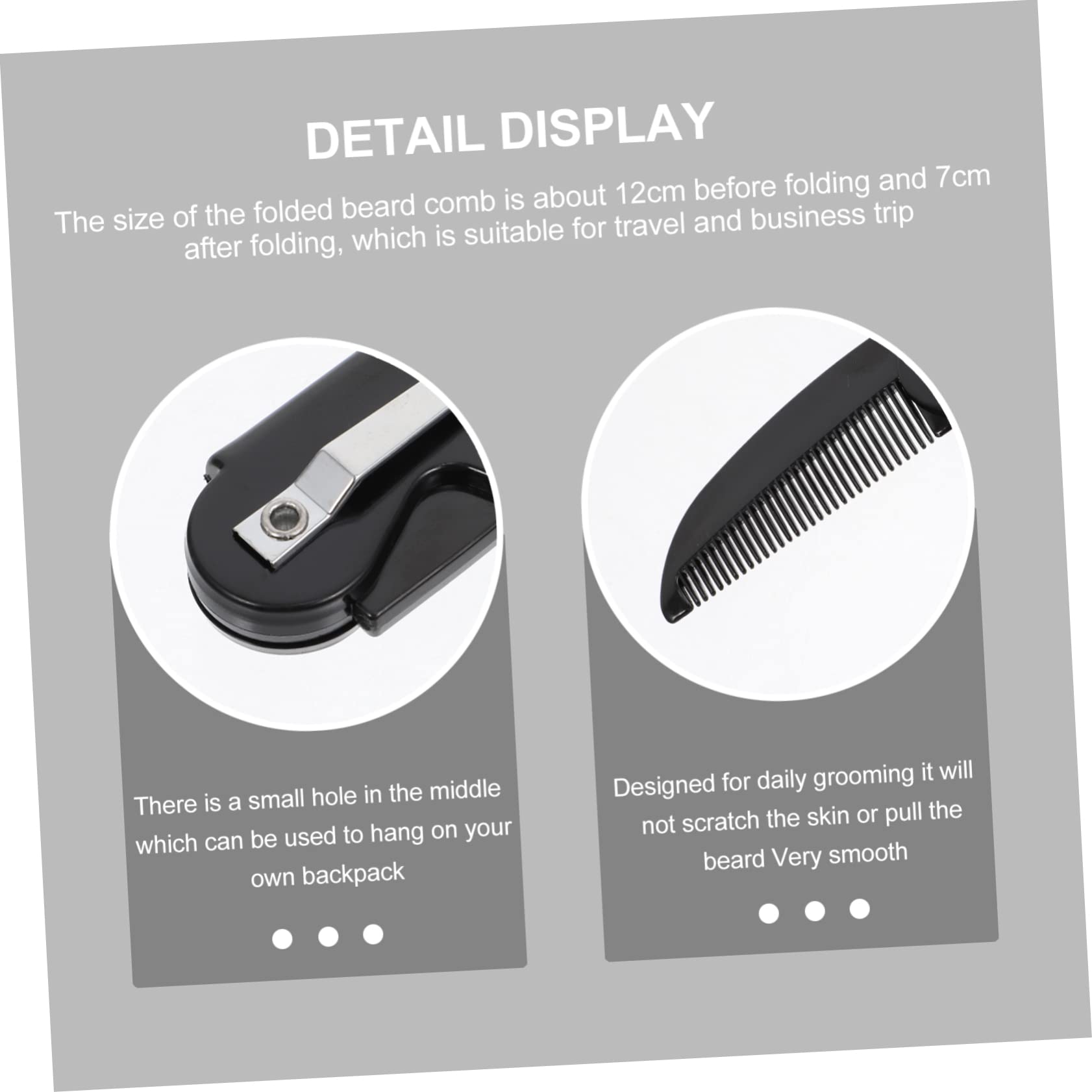 PACKOVE 4Pcs Folding Pocket Beard Combs Portable Styling Tool for Men Lightweight Travel Accessory for Grooming and Shaping Beards for Home Go Use