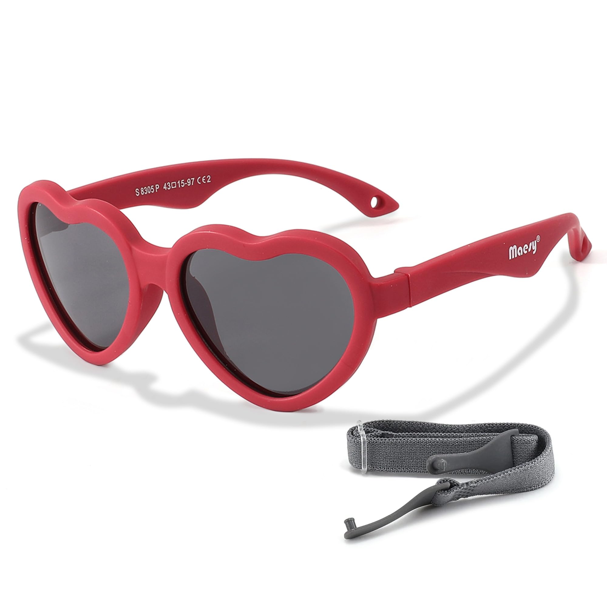 Gafas de Sol para Bebé, 0-2 Años, Protección Polarizada UV400, Montura Flexible y Blanda, Cinta Elástica Ajustable, Gafas de Sol Seguras y Cómodas para Bebés, Maes