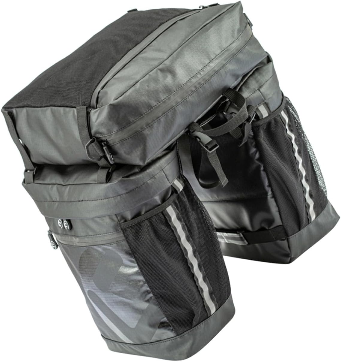 Milisten Waterproof Bicycle Rear Rack Bag 3-in-1 Carry Bag for Mountain Bikes Reflective Storage Detachable Shoulder Strap Suitable for Long-Distance Cycling