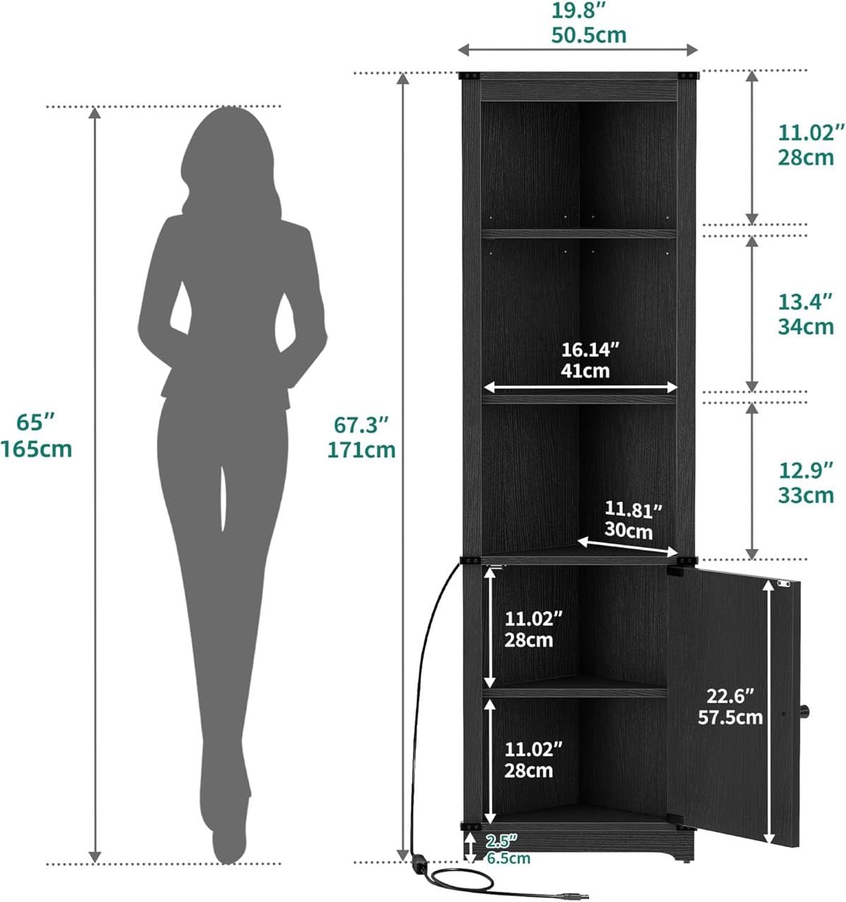 Wariehoy Corner Wine Rack Free Standing Hoe Bar Drinks Cabinet For Living Roo Kitchen Dining - View #10