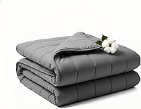 RJOP 20lbs Queen Weighted Blanket (60x80 Grey) - Soft Cotton Glass Beads for Deep Sleep, Anxiety Relief & All-Season Comfort