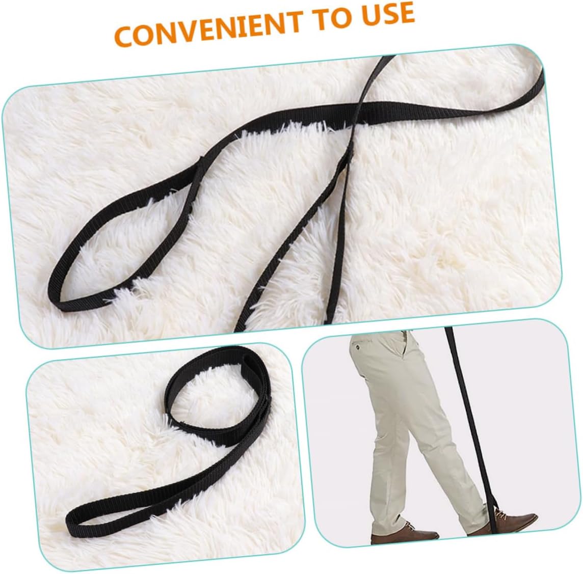 Beavorty 4pcs Convenient Leg Lifter Straps for Polyester Straps for Elderly Disabled Easy to Use Leg Assist Device Bed Car Wheelchair