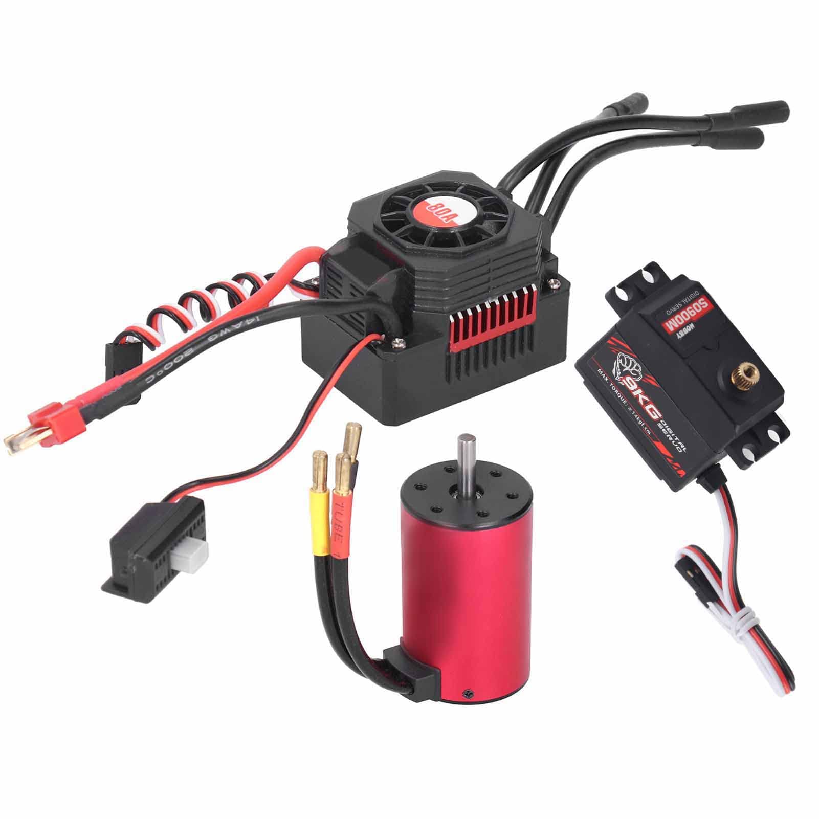 Silnik 3660 3500KV z powłoką chłodzącą 80A ESC 9KG metalowy serwomechanizm do samochodu RC