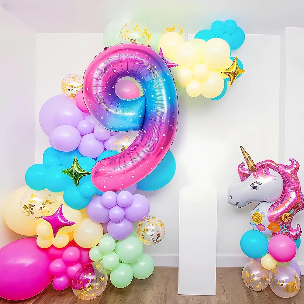 Foil Globo Número 5 Azul 40" (101cm), Inflable Helio o aire, Gigante Numeros 0-9, 10-19, 20-29, 30-100, Grande Globos Decoración para La Boda Aniversario y Cumpleaños Fiestas — view 267