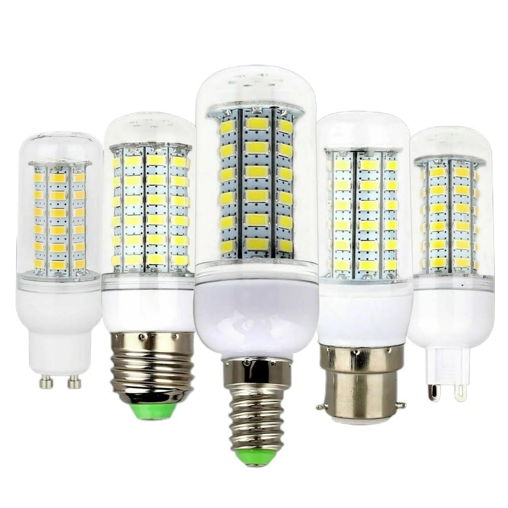 HHF Illuminazione domestica, Confezione da 20 lampadine LED a mais AC220V 6W E14/E27/B22/G9/GU10 72-5730SMD Lampada da ufficio for casa(Warm White,E14 6W)