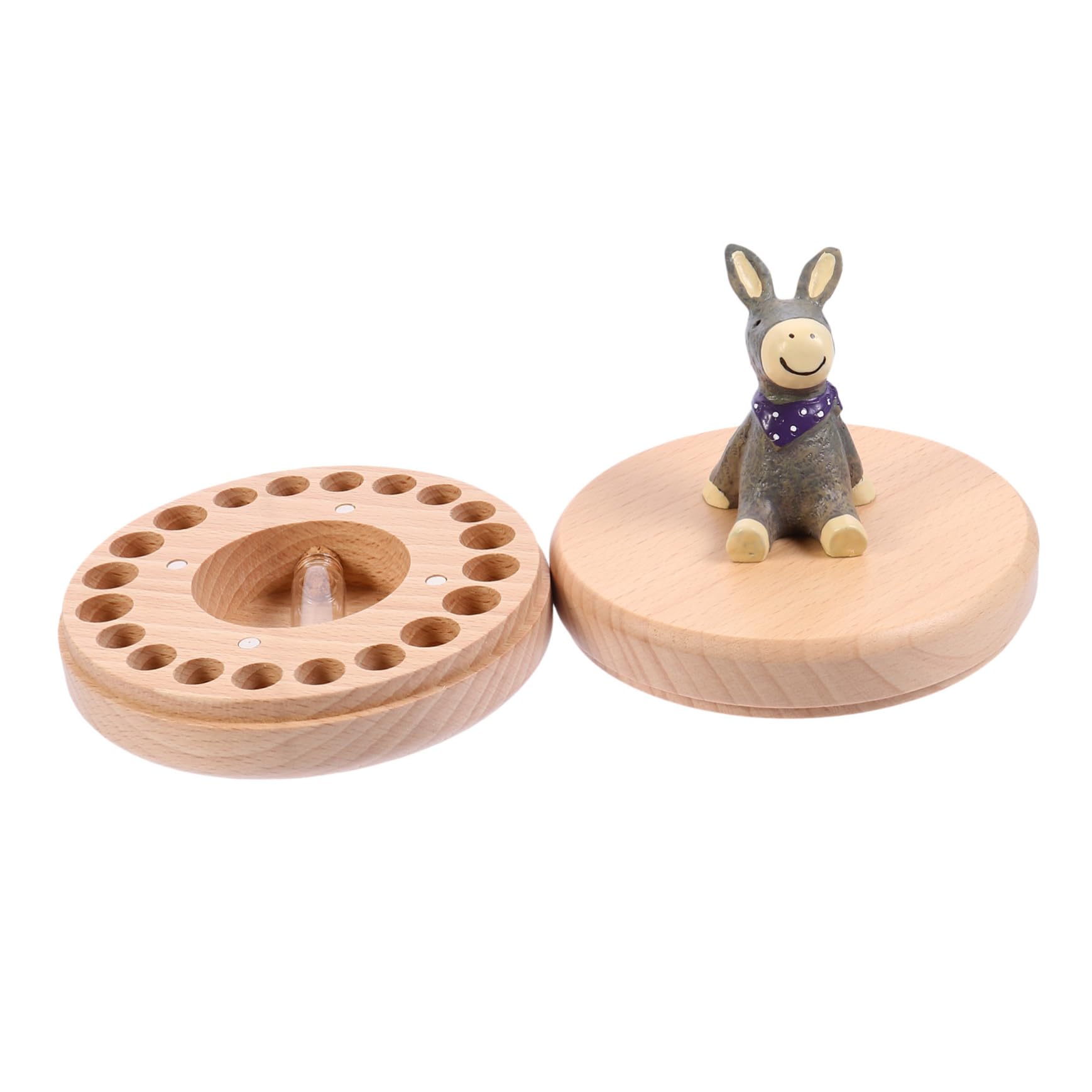 Abaodam Boîte à Dents de Lait Suivre Dents Tombées pour en Bois de Hêtre Organisateur Sûr et Pratique pour Noël et Nouvel An pour Garçon et Filles