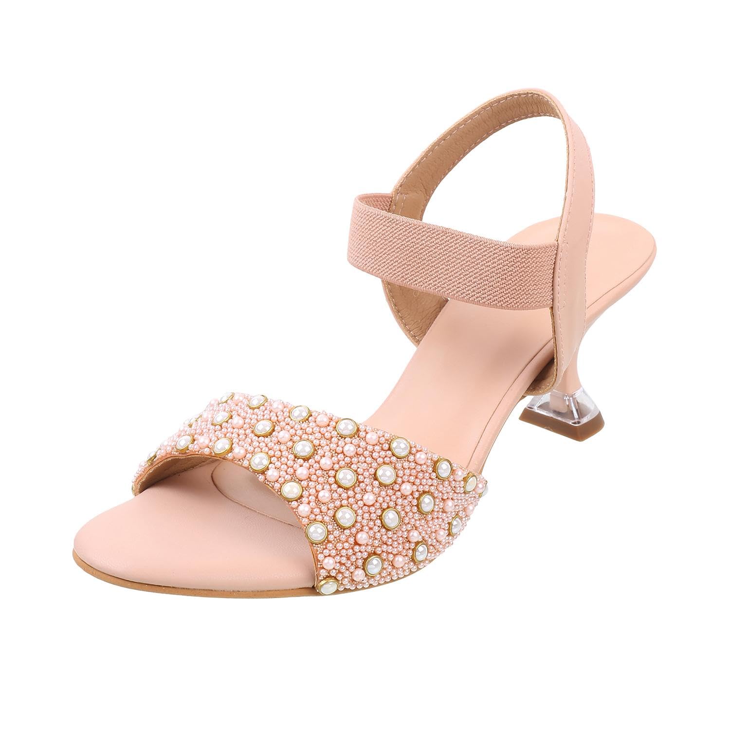 Mochi Women Rose Gold Stiletto Beaded Fashion/Ethnic Sandal UK/6 EU/39 (35-1053) (B0CXMYHDBR) Amazon Price History, Amazon Price Tracker