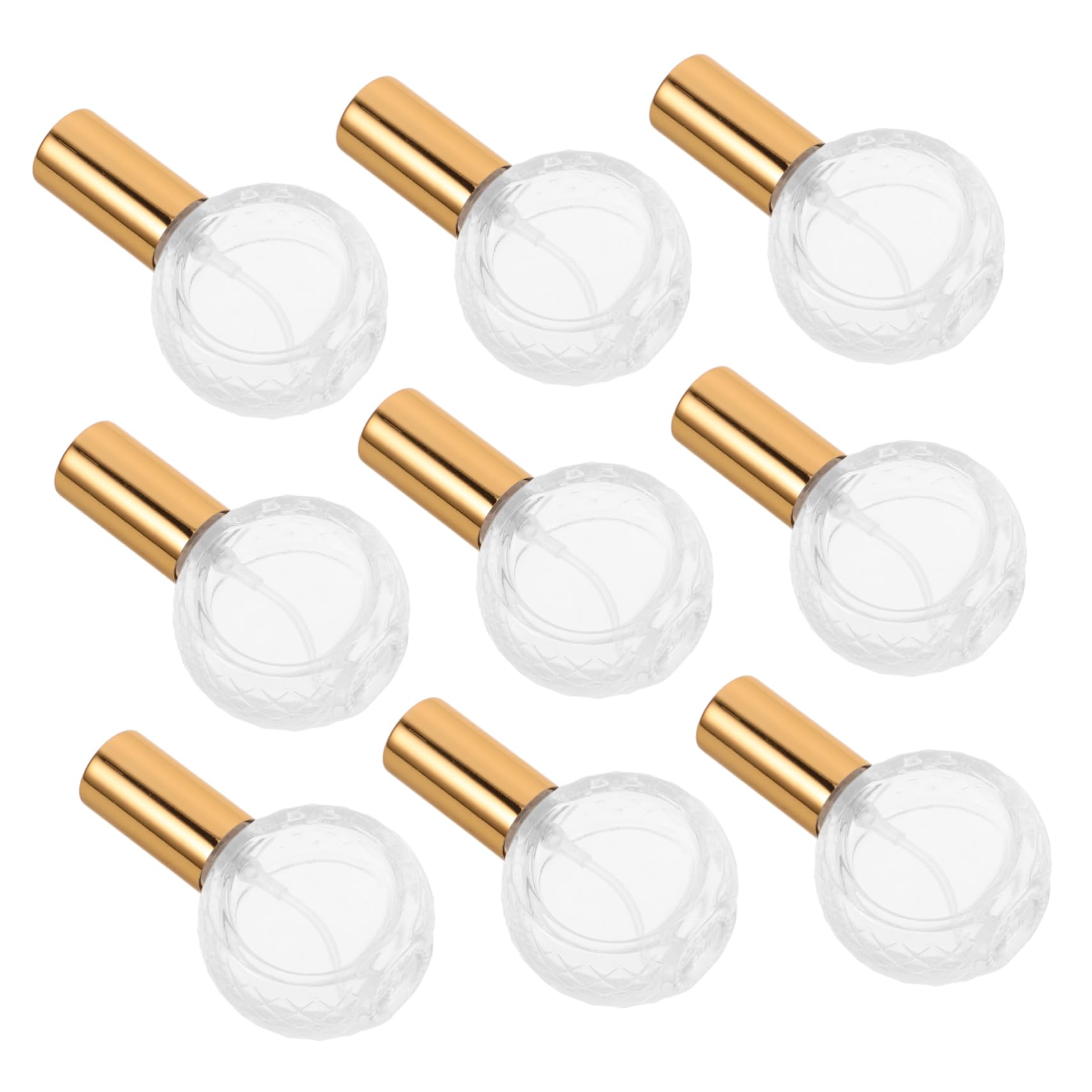 Flaconi Spray da Viaggio da 10ml, Bottiglie di Profumo Ricaricabili in Vetro con Cappuccio in Alluminio, Design Piatto e Rotondo, Confezione da 10 Pezzi per Profumi