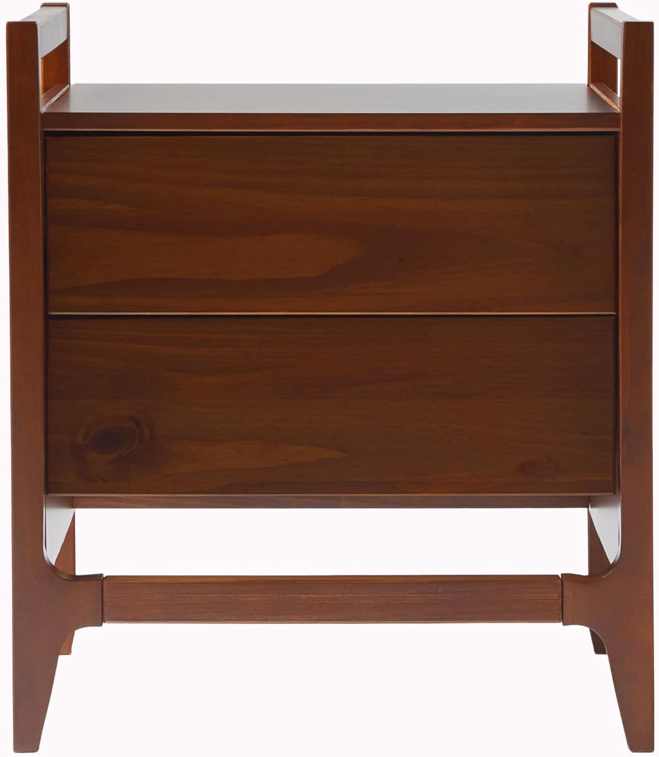 Walker Edison Leif Scandi Angled Drawer-Face Nightstand, 22 Inch, Walnut Walnut 22 Inch