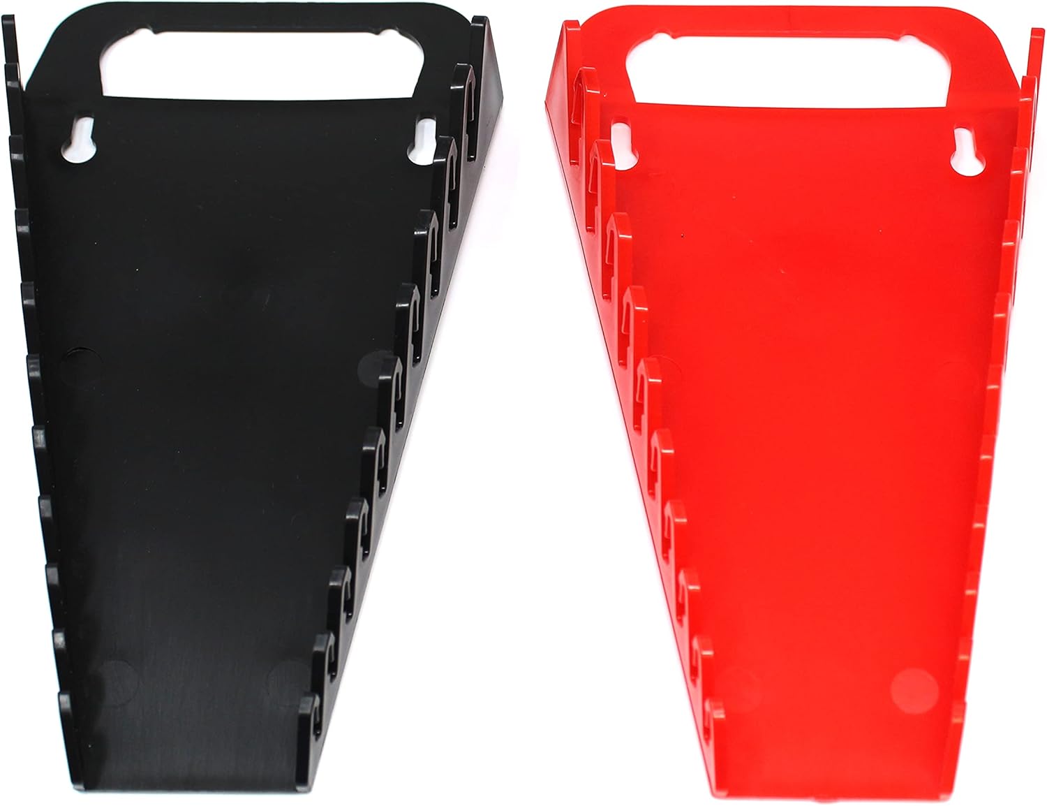 10-Tool Gripper Wrench Organizer Tray Kit - 2 Plastic Portable Gripper Tray Holders (2 Piece Kit, Black & Red)