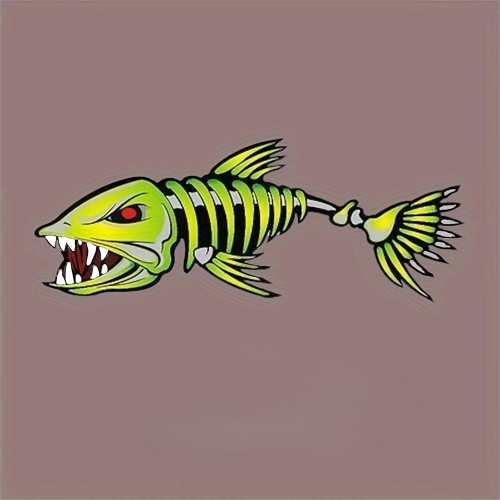 HAfgDJ Waterproof Fish Bone Skeleton Sticker, Fun Quirky Decal for Motorcycle, Car, Helmet, Laptop, Cup Window
