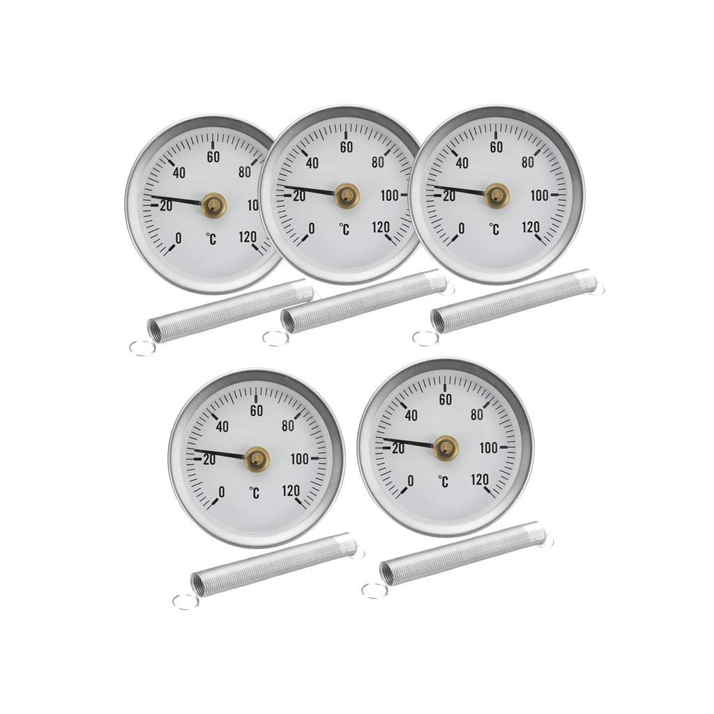 CVC. Chauffage - Thermomètre Bimétal à Bracelet et pour Tuyau d'Eau Chaude, 5 Pièces