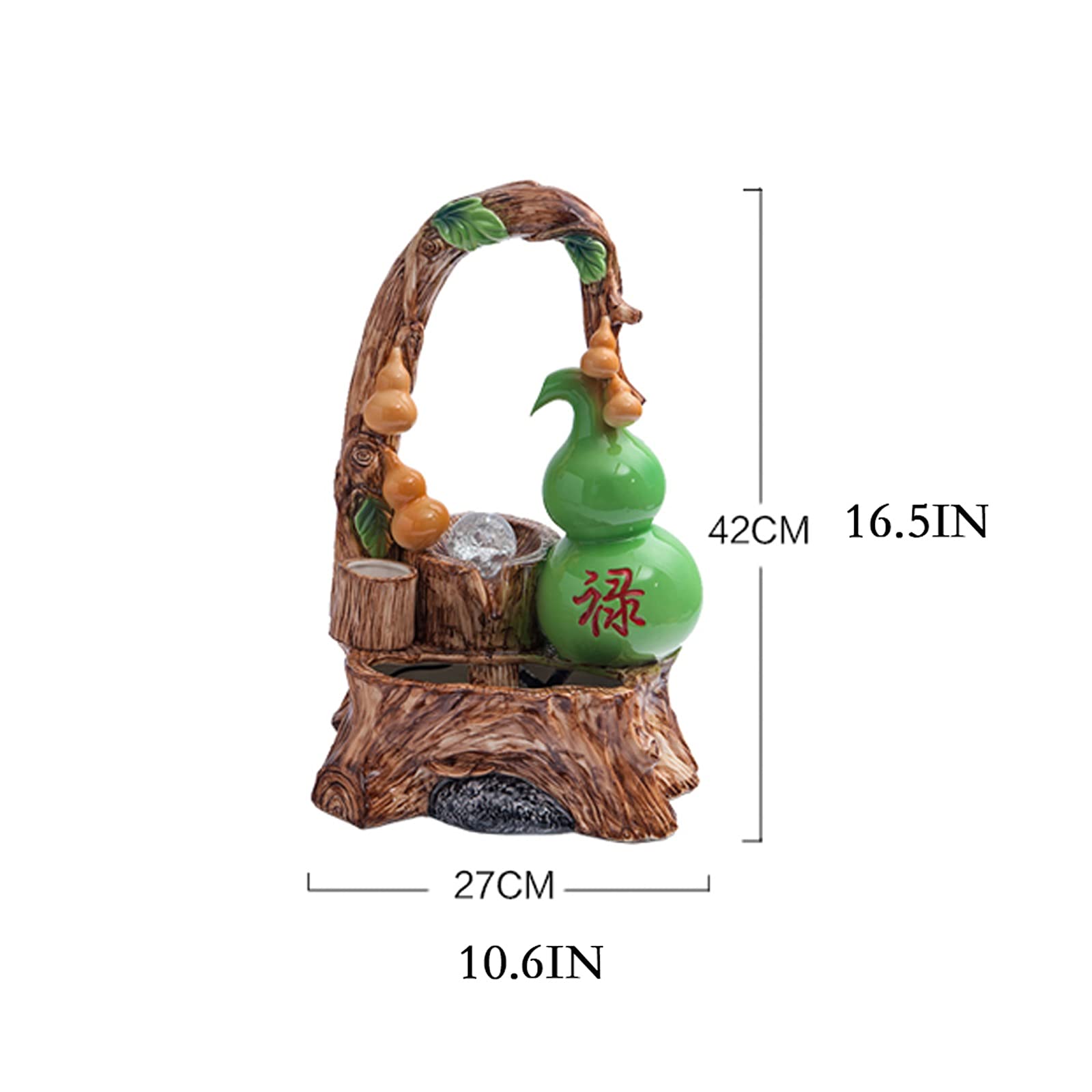 Fontanna stołowa o wysokości 42 cm, ręcznie robiona ceramika, fontanny biurkowe, akcesoria do salonu, dekoracja Feng Shui, do biura i domu, do dekoracji fontann stołowych