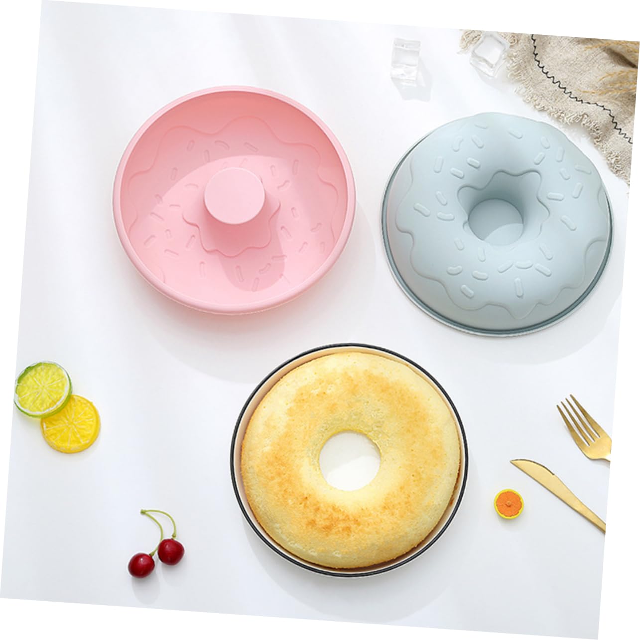 Cabilock 4 Piezas molde de donas magdalena de silicona mini moldes para pasteles molde muffins molde para magdalenas bandeja para hornear asadera molde creativo para donas mousse moho Gasa