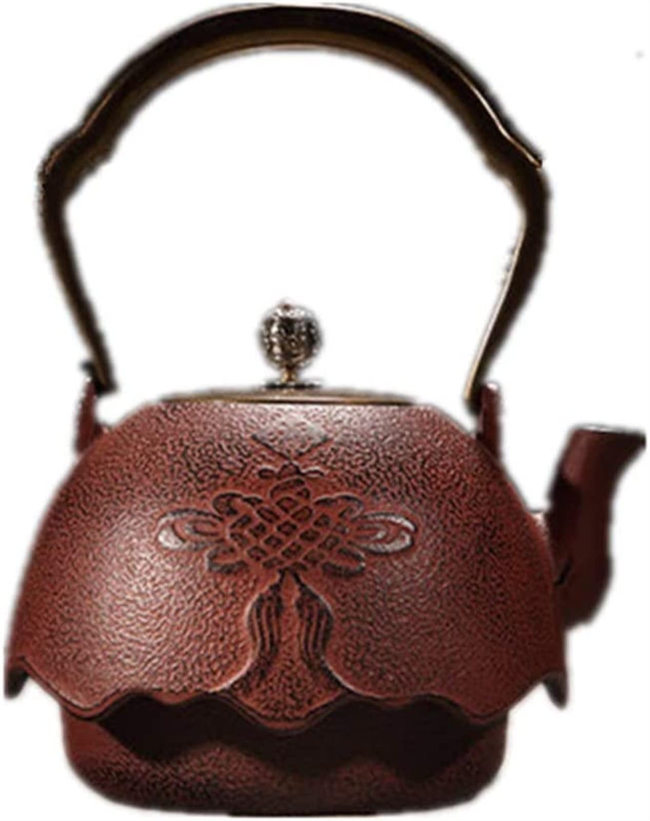 Porcelana Tetera de Hierro Fundido Tetera China Tetera de Hierro Fundido Tetera Esencial Superficie óxido Rojo 1600ml Tetera