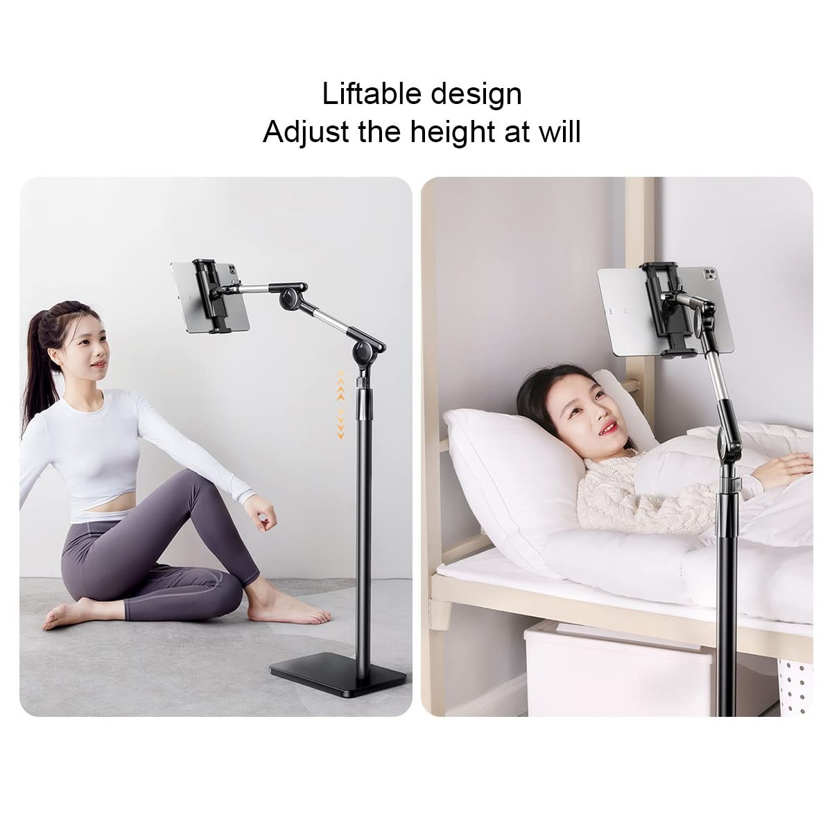 Supporto per computer, Tablet da comodino regolabile con base stabile(160cm)
