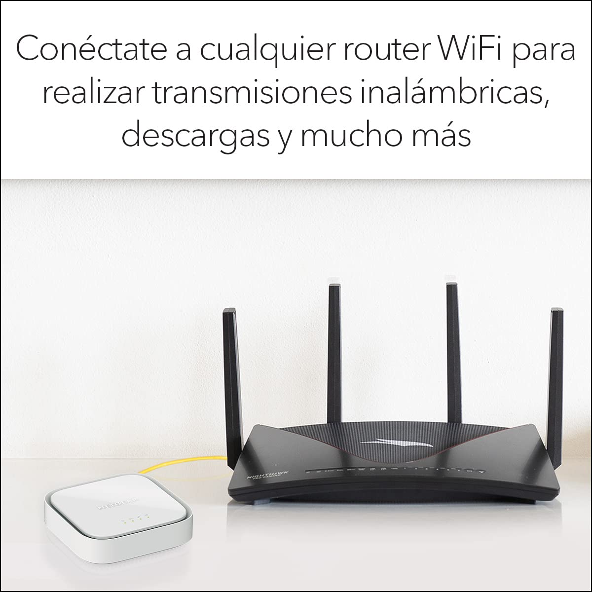 Netgear Módem 4G LTE LM1200, Optimiza la Velocidad en Zonas Donde el Cable, DSL o Internet de Fibra Son limitados o no están Disponibles, Blanco (LM1200-100EUS)