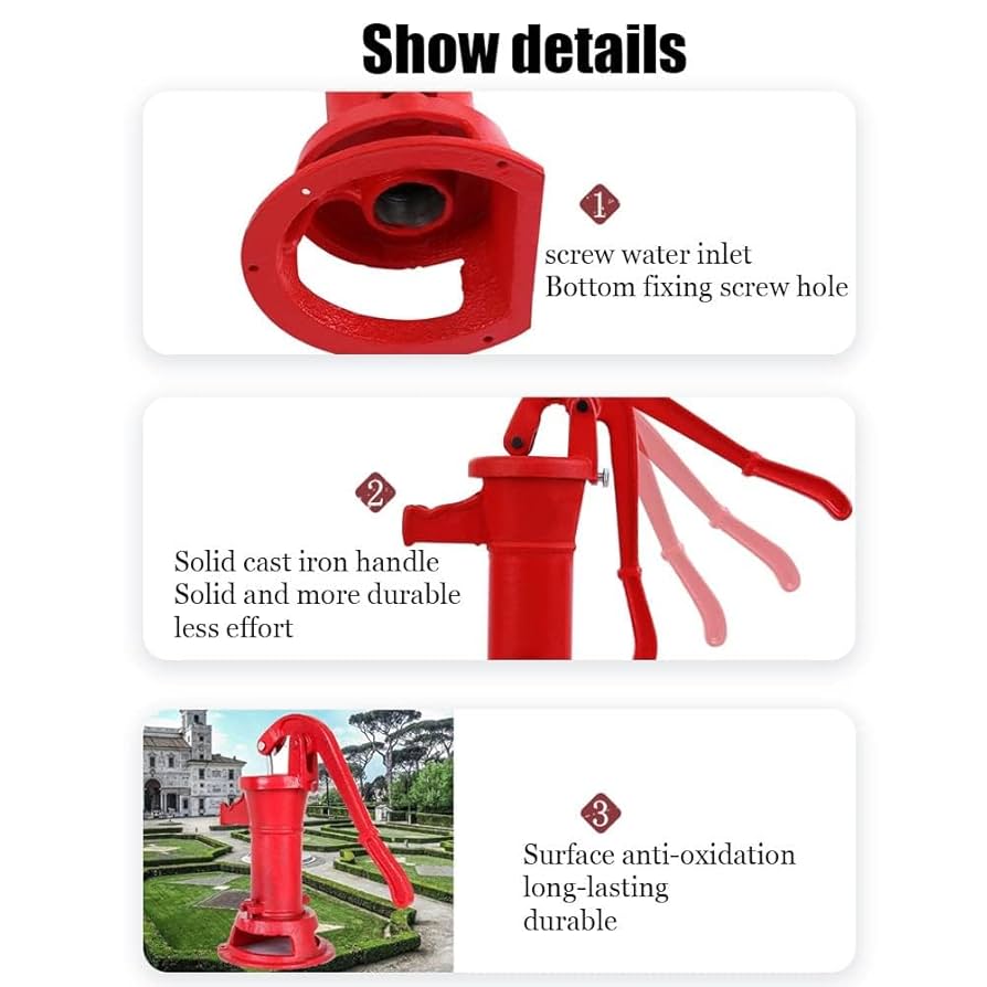 Antique Hand Water Pump, Handle Cast Iron Well Pump