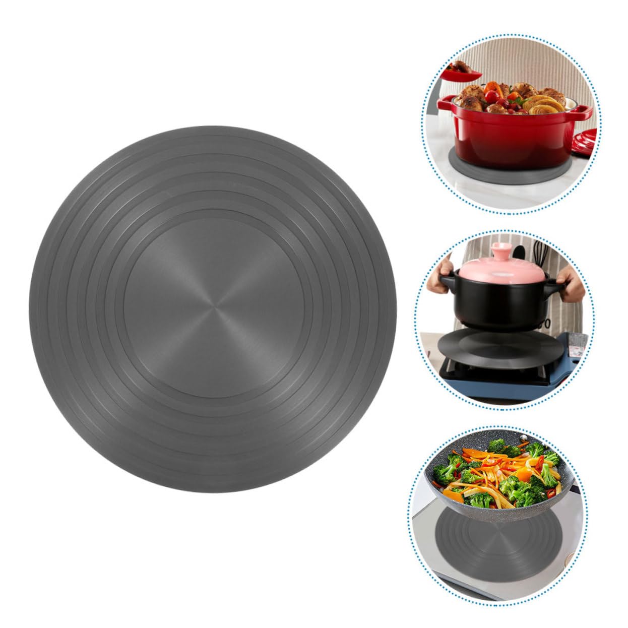 Zerodeko Difusor de Calor Placa de Inducción de Placa Difusora de Calor para Cocina de Gas Utensilio de Cocina Bandeja de Descongelación Difusor de Estufa de Gas