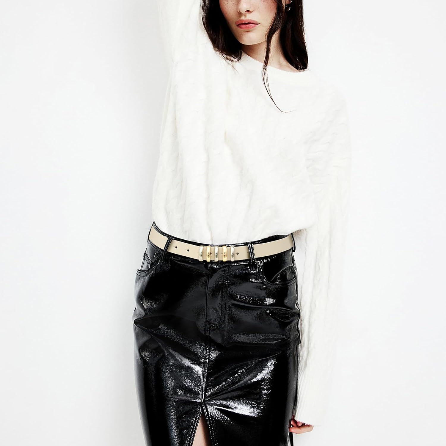 Belts for Women with Gold Buckle Faux Leather Women's Belts Fashion Casual belts for jeans - Image 6