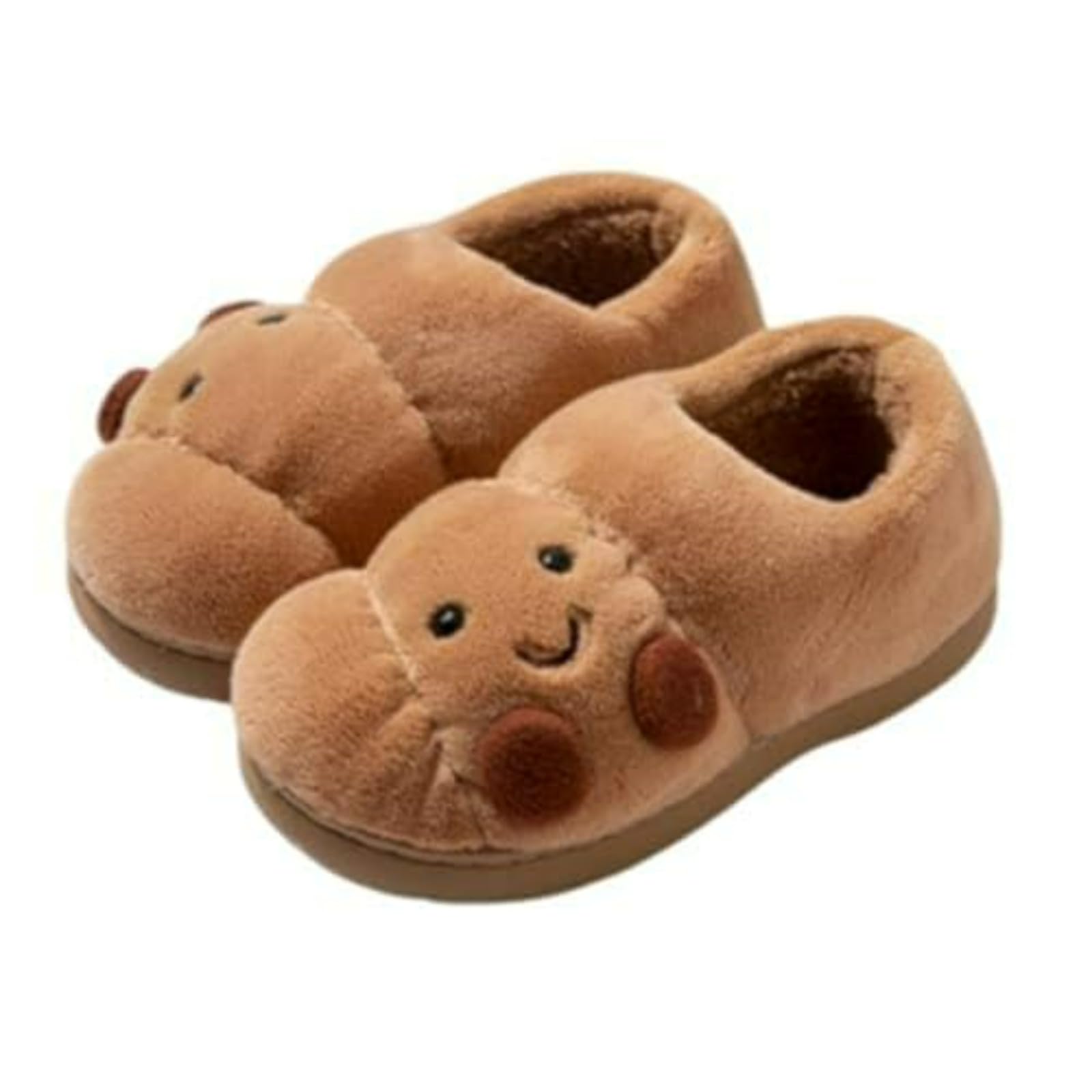 Croissant Fuzzy Slippers Women Open Back Closed Back Cute House Shoes 1 4 Y2k Aesthetic Warm Non-Slip Indoor