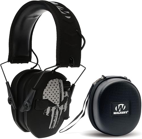 Walker's Razor Slim - Protector auditivo electrónico para tiro (amplificación y supresión de sonido) con estuche protector
