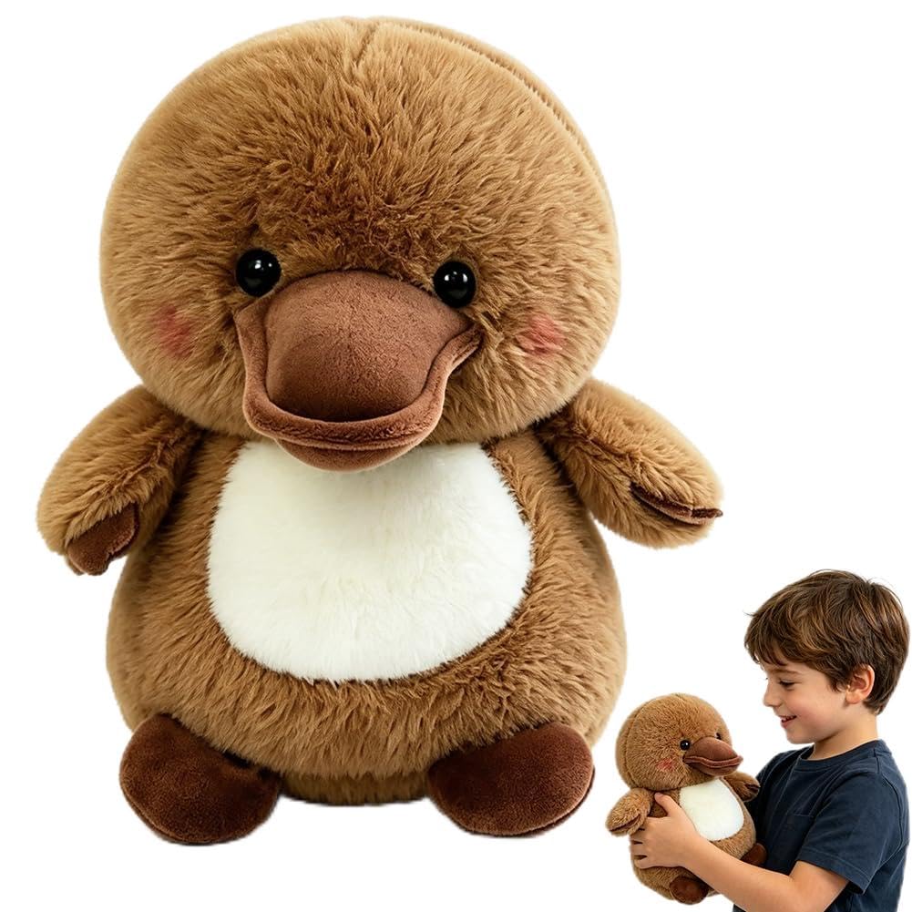 Soft Duck Plush Toy, 25cm Duck Teddy, Cute Ducks Soft Plush Animal Doll, Warm Plush Gifts for Kids Birthday, Christmas, Valentine's Day, Children's Day, New Year Brown