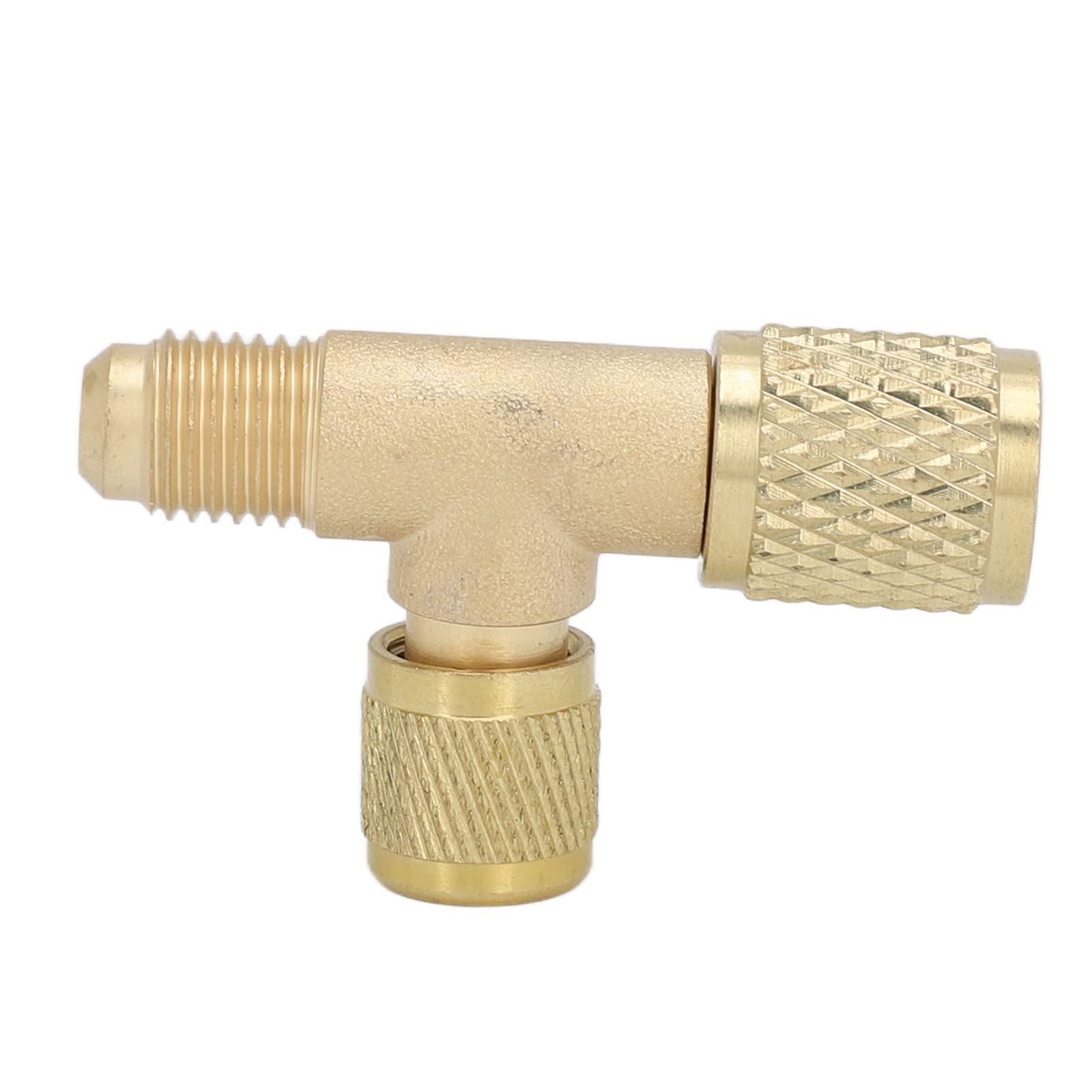 Adapter Pompy Próżniowej Trójnik Chłodniczy Mosiądz 1 Zawory 4-calowe Rdzeń Mosiężny Trójnik Adapter Szybkozłącze Tee Dostępowe Złączki do Wakuometru R22 R12 R134 Czynnik