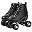 XUDREZ Classic Roller Skates High-Top Double-Row Leather Roller Skates for Women and Men (Black Black Wheel,7.5)
