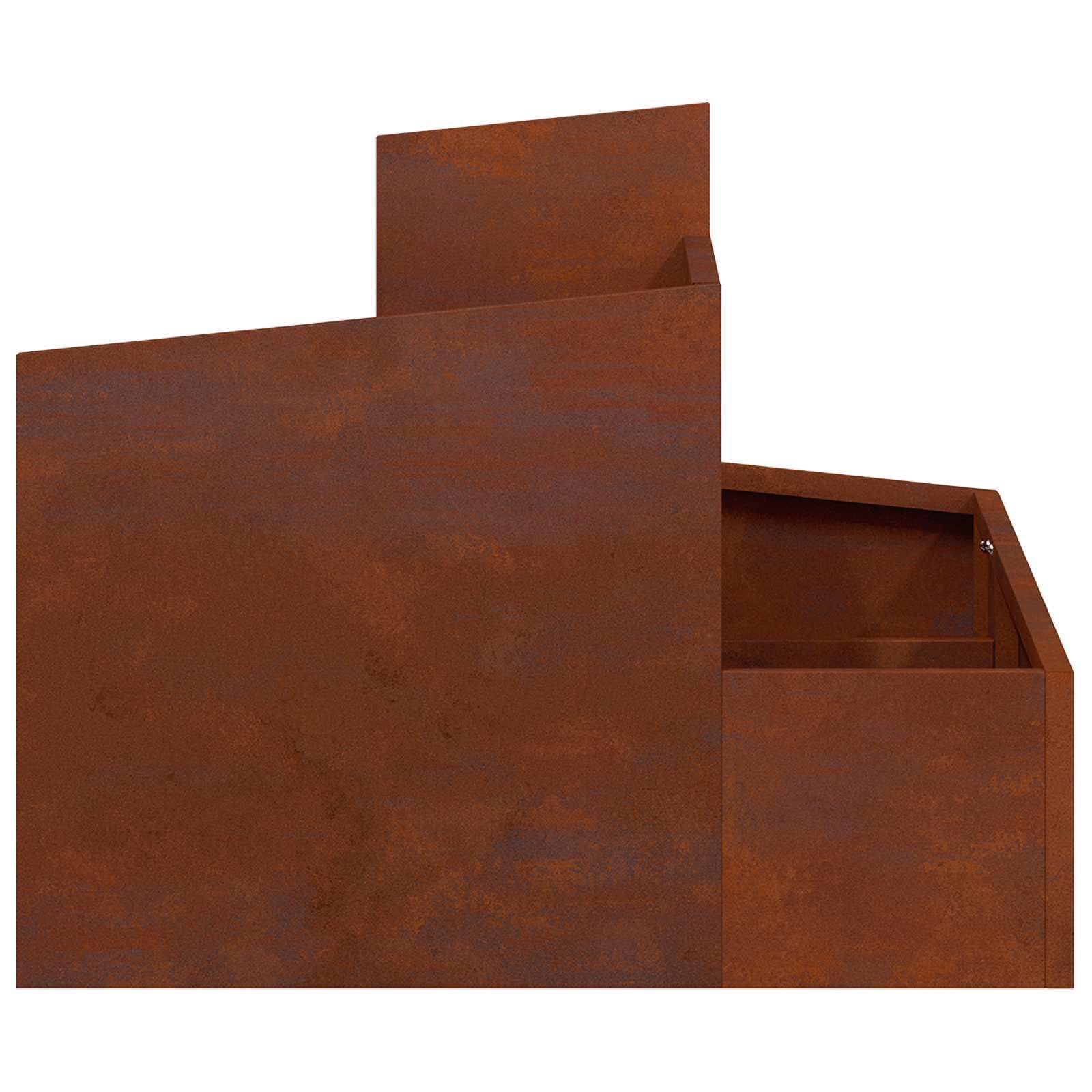Garten-Pflanzgefäß Braun 60 x 60 x 50 cm - Quadratischer Pflanzkübel aus Wetterfeststahl für Garten Terrasse und Balkon - Moderner Blumentopf aus Metall für Außenbereich