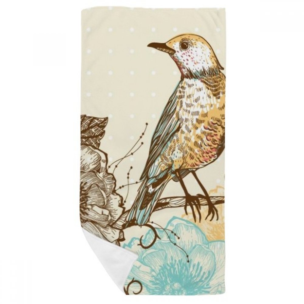Serviette de bain oiseaux pour votre rituel bien-être et soin du visage