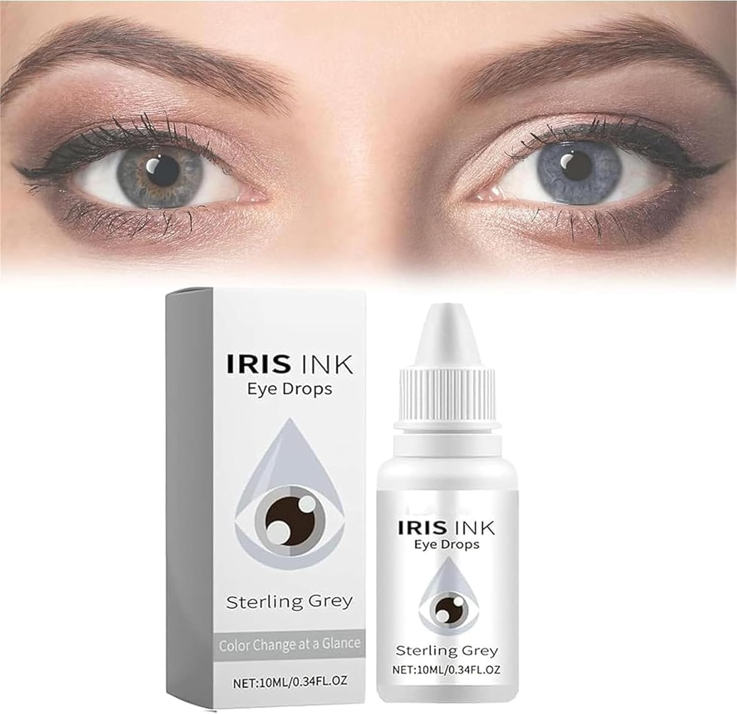 Eye Color Changing Drops, Color Changing Eye Drops, Change Eye Color Drops, Drops Change Your Eye Color, Moisturizing Eye Drops, Fancy Drops Change Your Eye Color in 2 Hours (Grey)