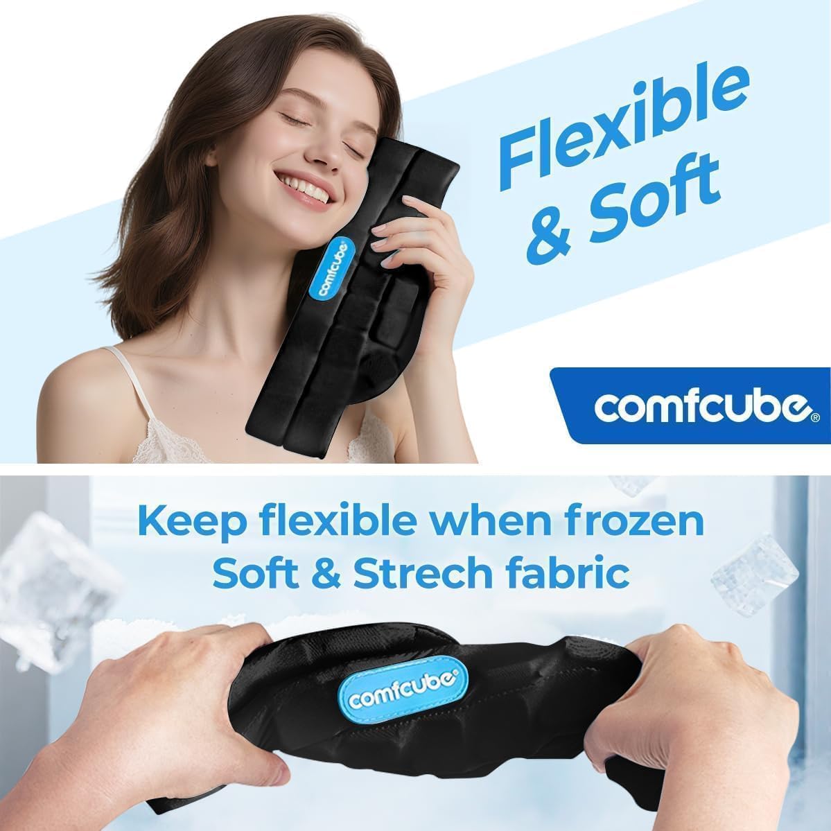 Neck Ice Pack Wrap for Cervical Pain and Cooling, 2 Hours Long Lasting Cold Ice Pack for Neck Injuries, Flexible Cold Pack for Hot Weather, Hot Flashes, Surgery, Office Pressure, Tension