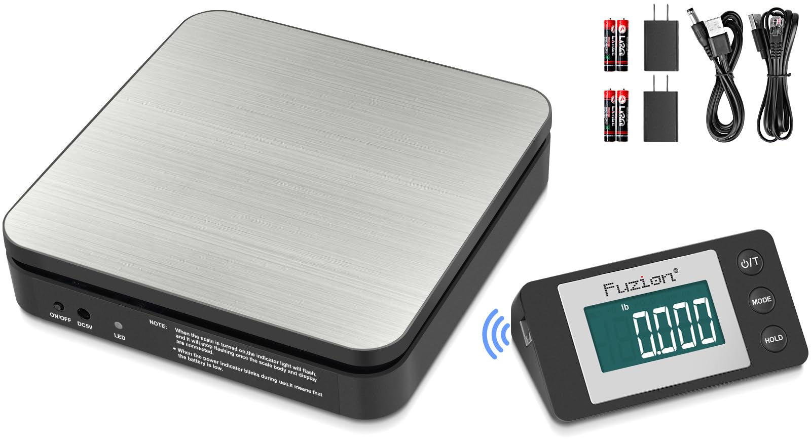 Fuzion Postal Scale - Wireless Shipping Scale 110LB x 0.1oz, Hold & Tare