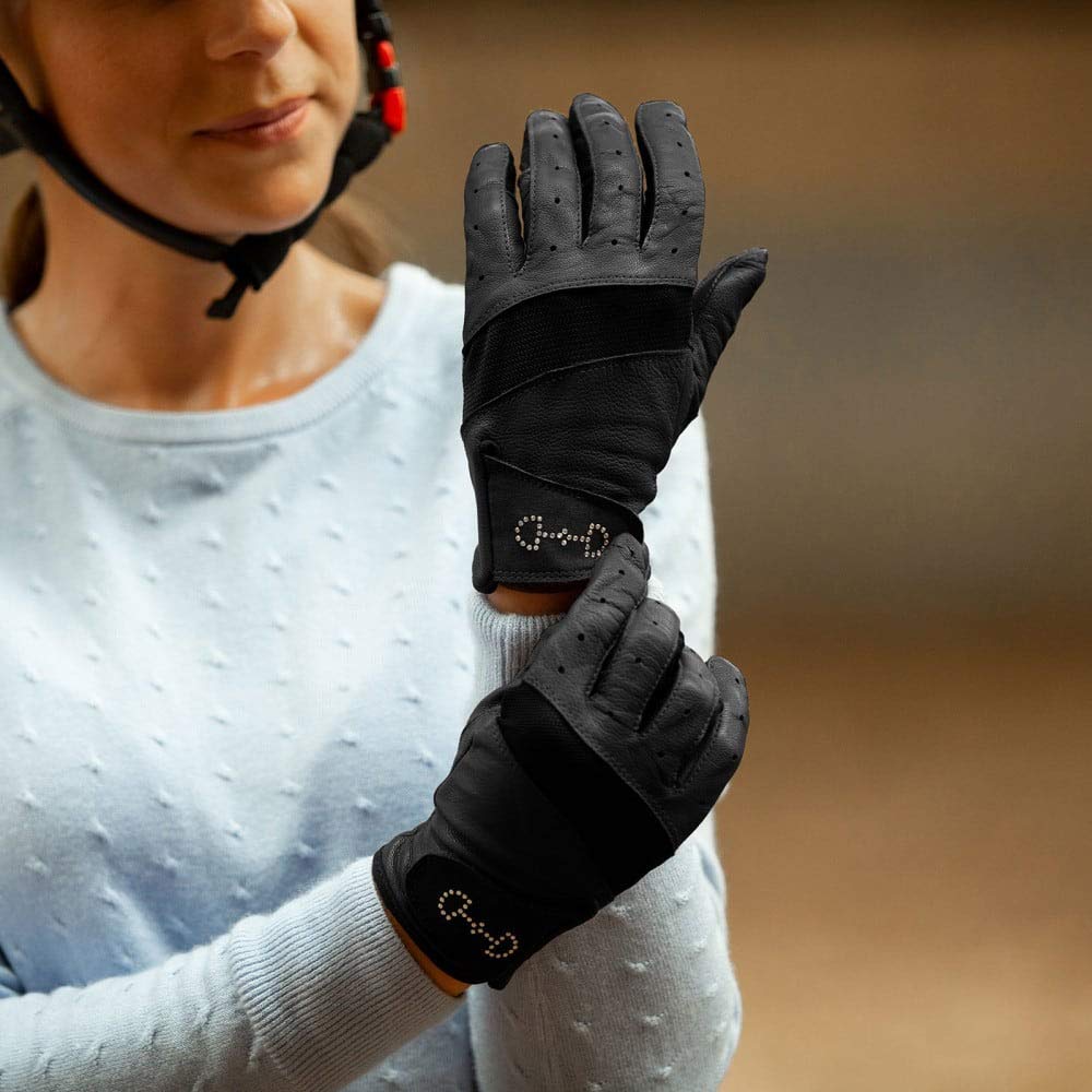 HORZE Guanti in pelle e maglia da donna