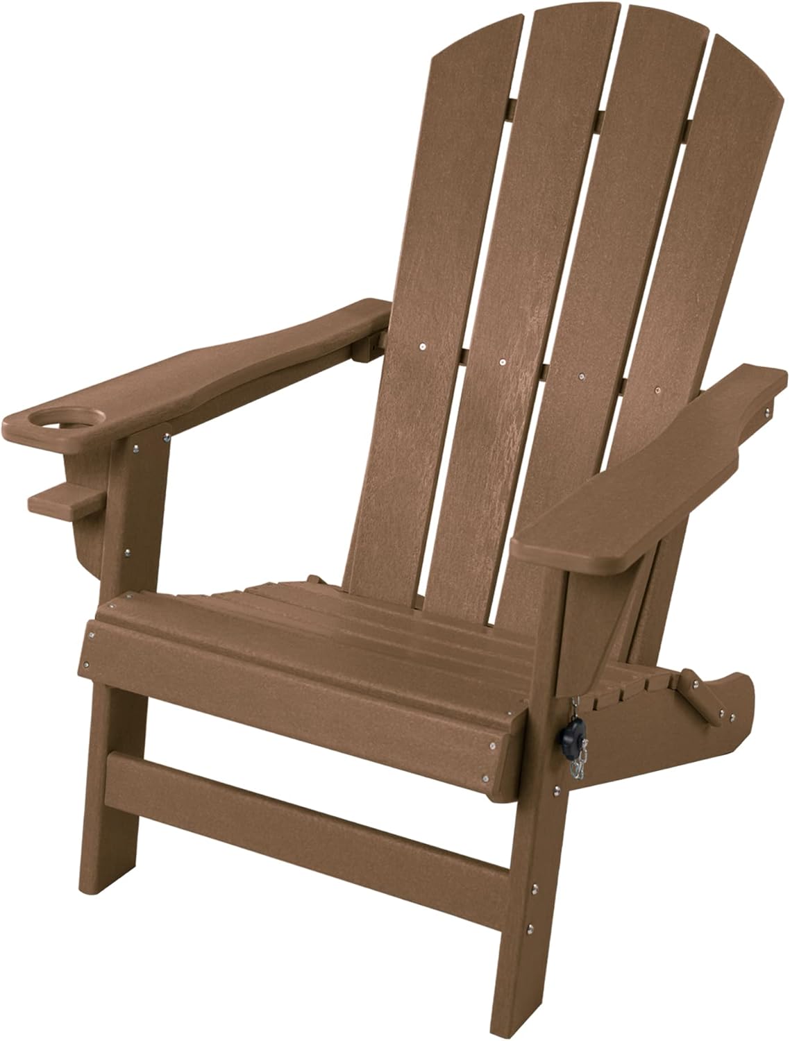 Kozyard Folding Adirondack Chair, Patio Outdoor Chairs, HDPE Plastic Resin Deck Chair, Painted Weather Resistant, for Deck, Garden, Backyard & Lawn Furniture, Fire Pit, Porch Seating (Taupe)