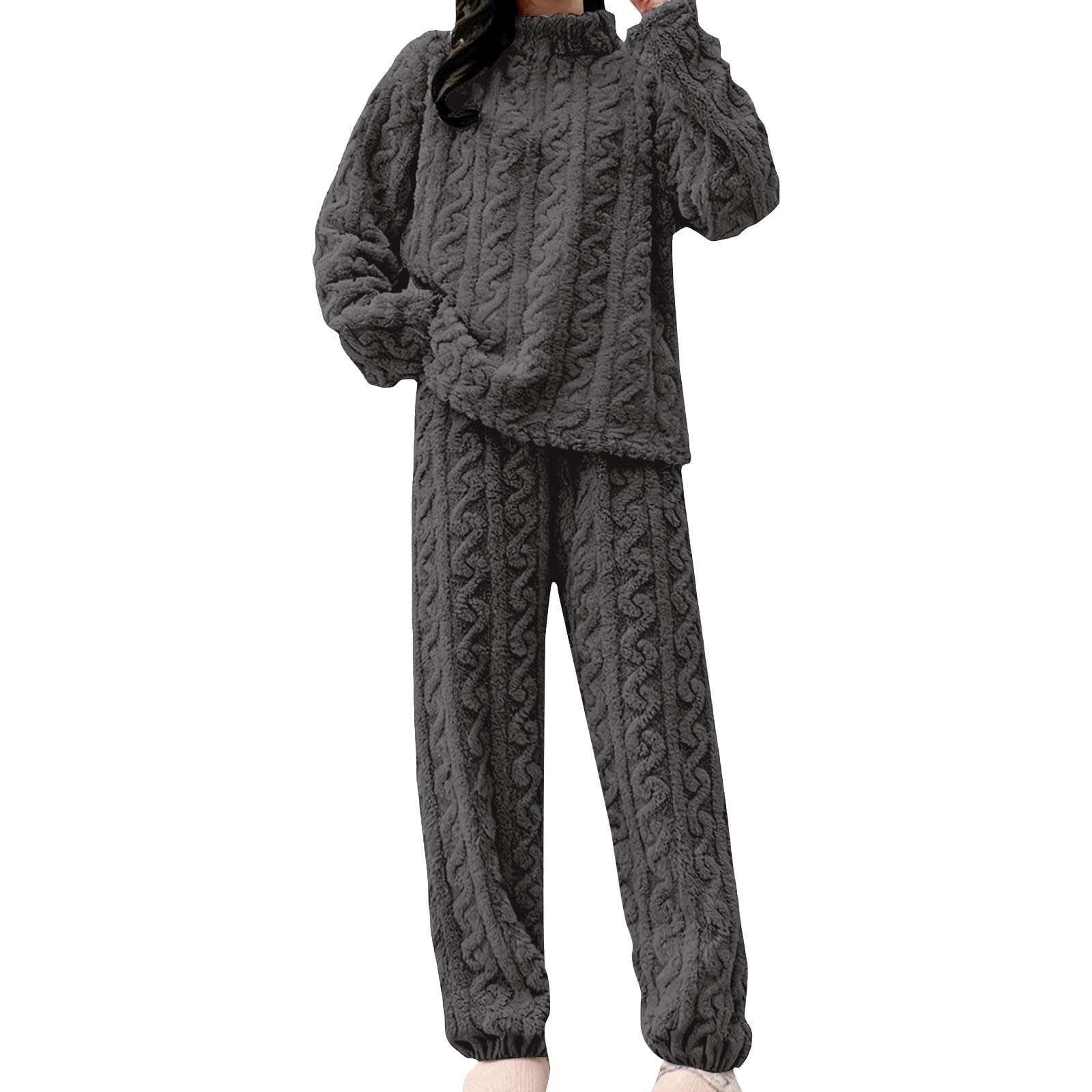 Generic Women'S Pyjama Sets Fleece Pyjamas For Women Uk Thickened Thermal Flannel Pyjamas ...