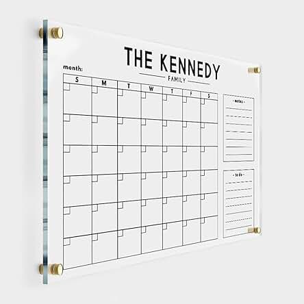 Personalized Gold Text Acrylic Wall Calendar - Personalized...
