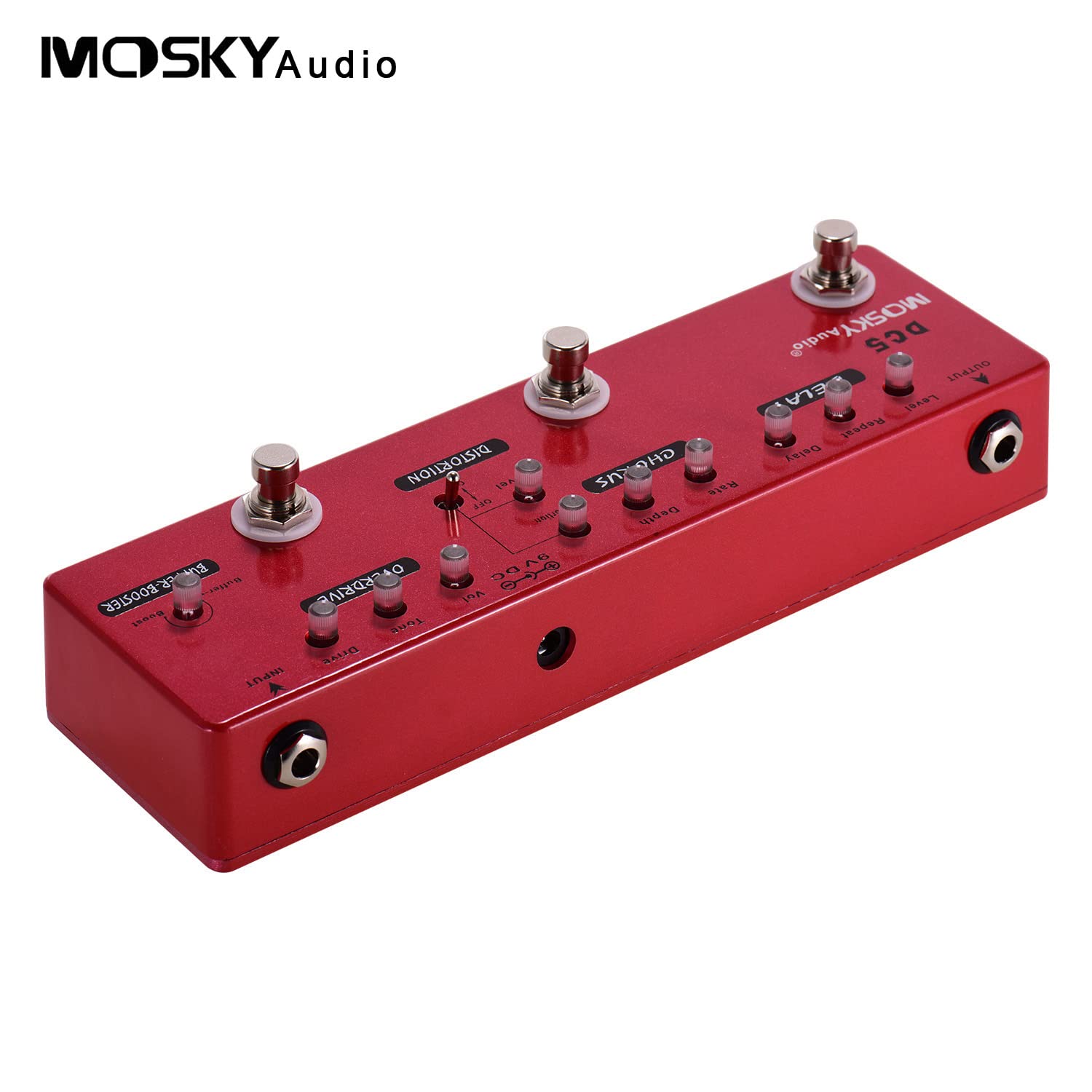 DC5 Pedal Multiefectos de Guitarra 6 en 1 Pedalera de Efectos Sonido Lujo para Entusiastas la Guitarra Carcasa Metal con True Bypass Ideal para Grabación Estudio