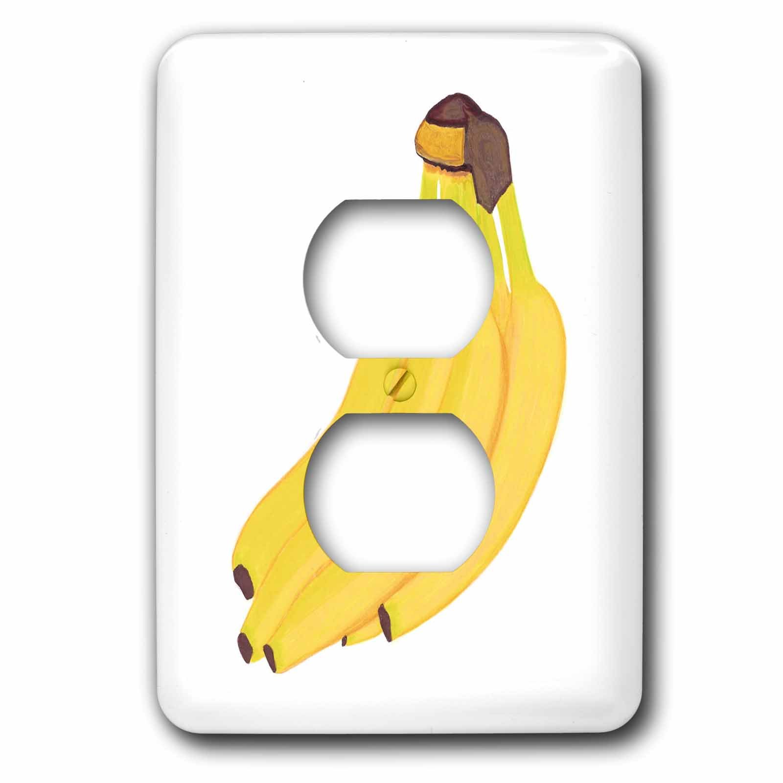 Peinture de fruits bananes jaunes sur plaque 2 prises 3dRose lsp_77685_6