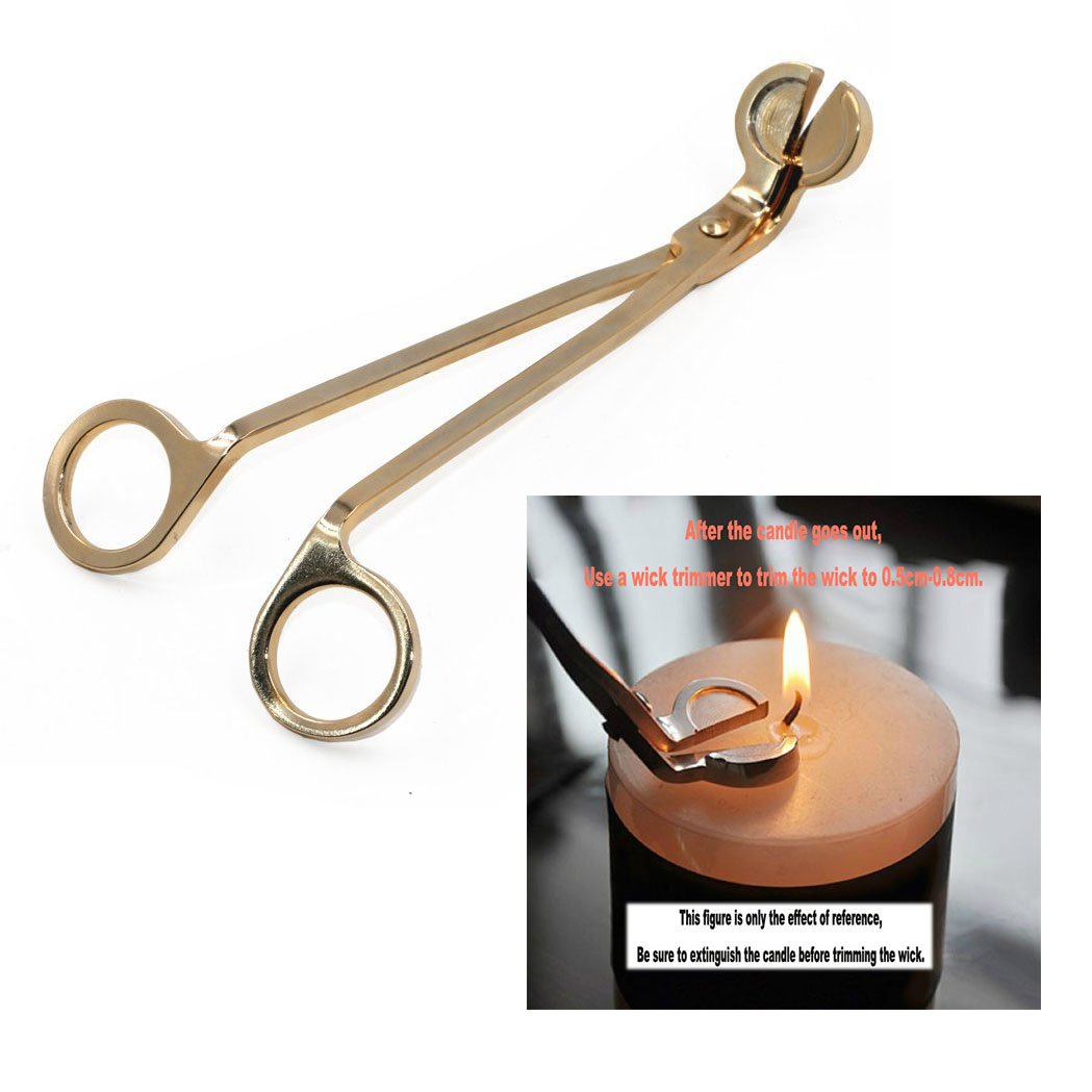 Kit de 3 pcs Outils de Bougie, Outil de Bougie en Acier Inoxydable, Bougie Mèche Tondeuse et Cuillère à Mèche et Eteignoirs à Bougie