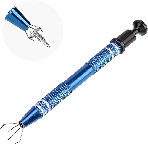ANCIRS Herramienta de recogida de 4 garras de acero inoxidable para recolección de piezas pequeñas, agarrador de 4 puntas para objetos pequeños,