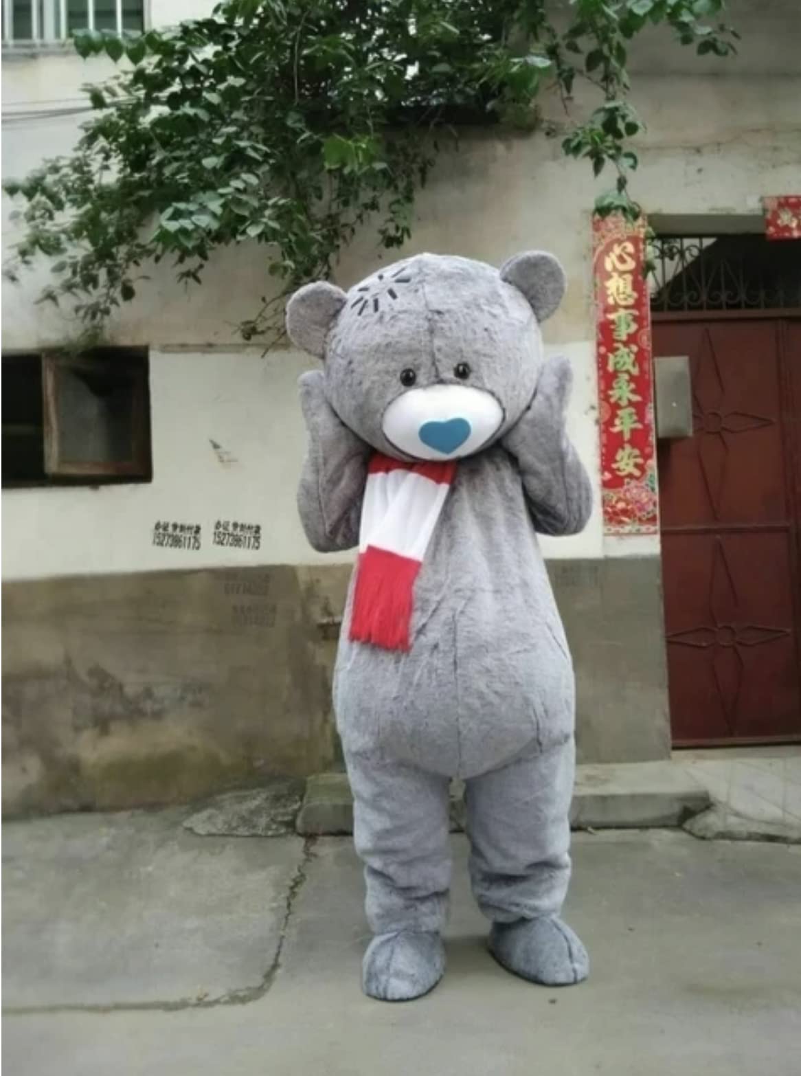 Professional Cute Cute Grey Teddy Bear Anime Fursuit Teenager