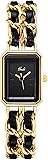 Gosasa Women's Elegant Dress Watch Chain Braid Band Fashion Square Bracelet Watches for Women Retro Minimalist Analog Quartz Waterproof Ladies Watch Gold