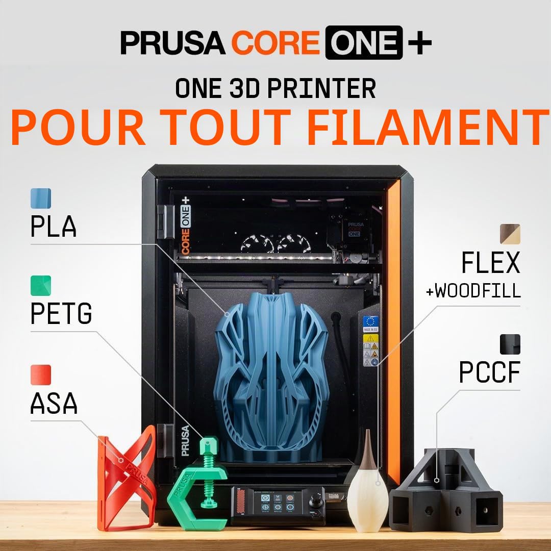 Original Prusa Imprimante 3D Core One + CoreXY pour la Maison et l'entreprise, Les Professionnels et Les débutants, buse et Filament gratuits, Fermeture Rapide et complète et prête à l'emploi, Longue