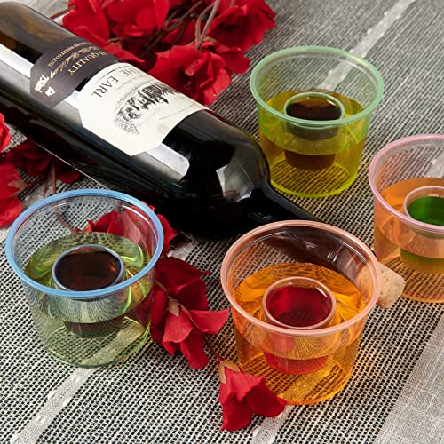 Jolly Chef 100 Disposable Bomber Cups Color Plastic Bomber Shot Glasses - Heavy Duty, Highly Durable And Reusable Shot Cups - Perfect For Shots #TOP4