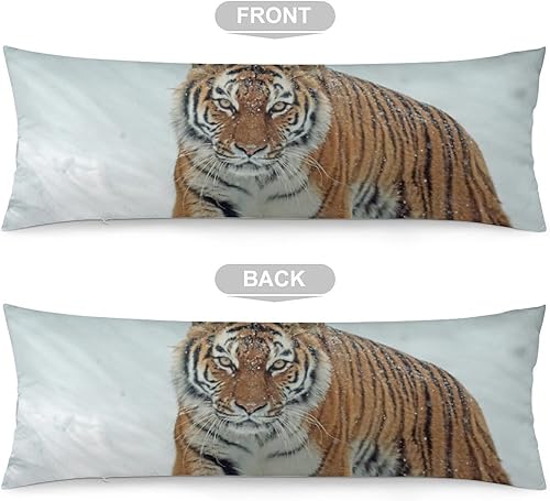 Miniatura 3 de Funda de almohada corporal con cremallera para el invierno, diseño de animales raros, ojos y retrato, bestia tranquila, fundas de almohada con