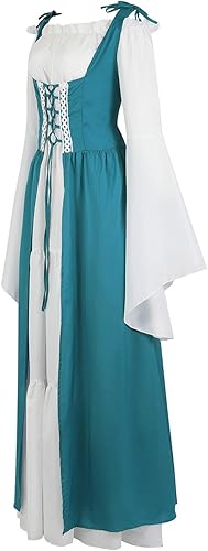 Miniatura 5 de Vestidos renacentistas para mujer, disfraz medieval, irlandés, vestido de baile renacentista de hadas campesinas