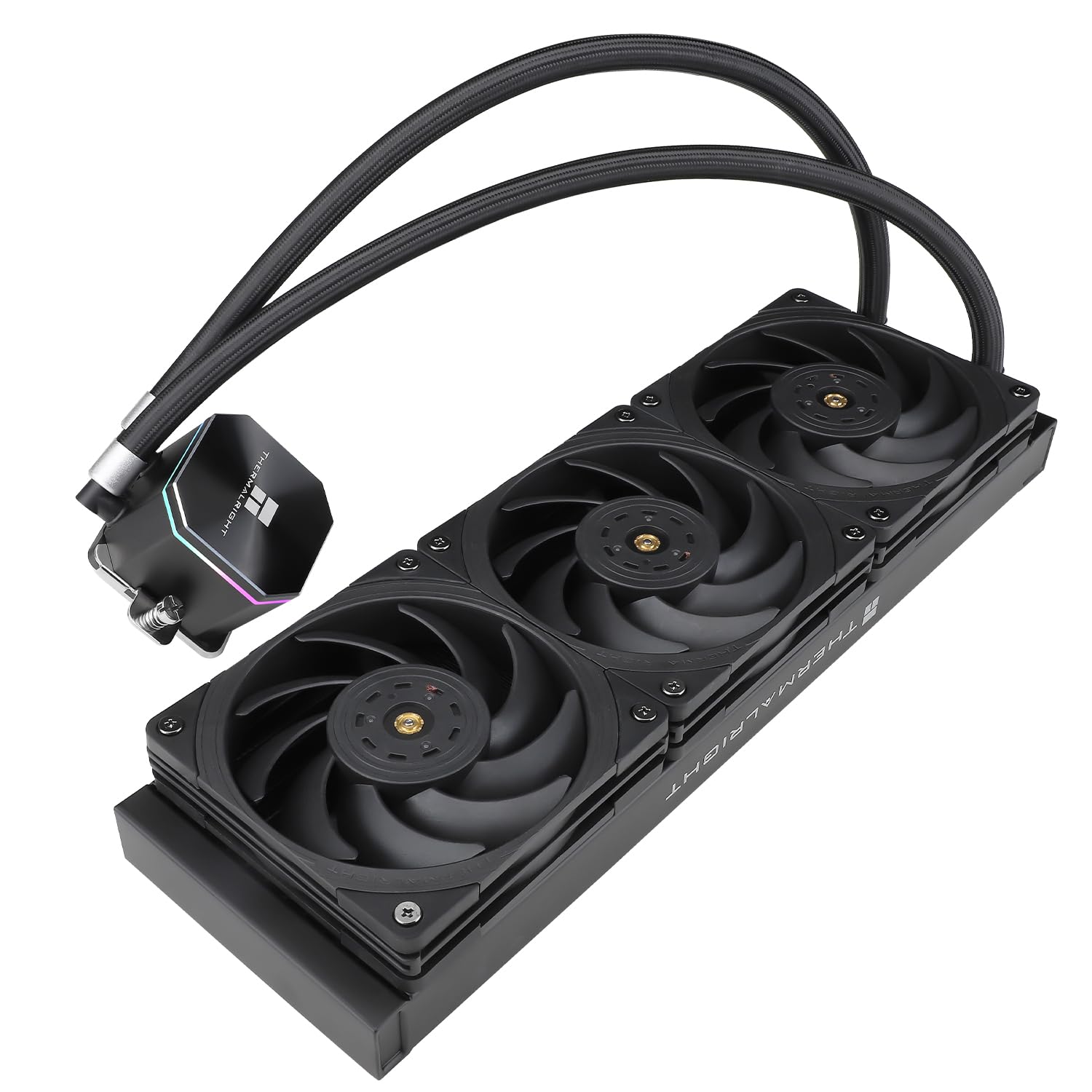 Thermalright Frozen Edge 360 Black - Refrigeratore d'acqua liquido CPU con ventola PWM da 120 mm, dissipatore di calore ad acqua integrato per AMD/AM4/AM5, Intel LGA1700/1150/1151/1200/1851